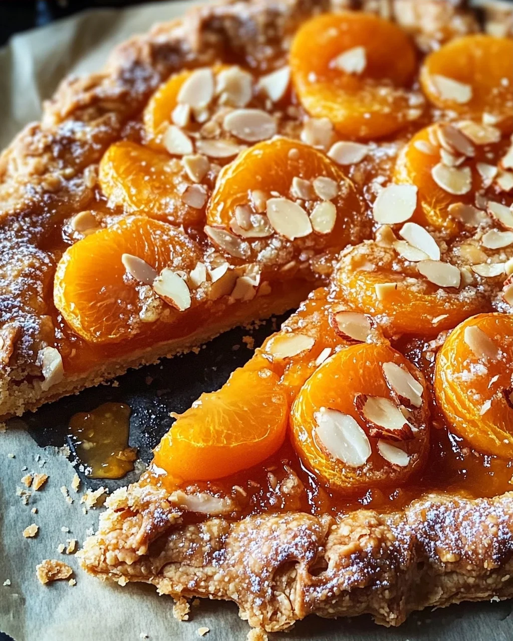 Aprikosen-Galette mit Mandelplättchen