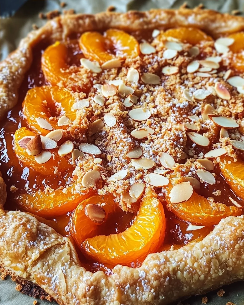 Aprikosen-Galette mit Mandelplättchen