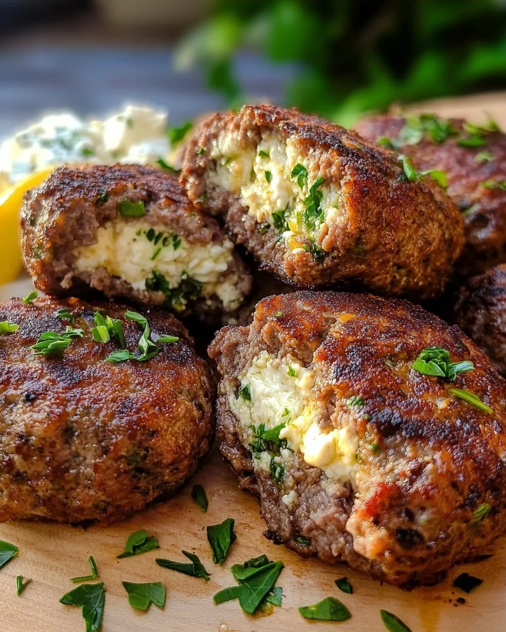Bifteki - Griechische Frikadellen gefüllt mit Schafskäse