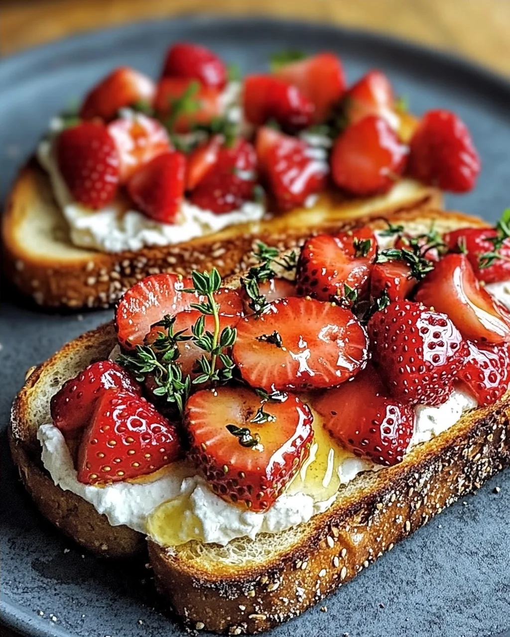 Gerösteter Erdbeer-Quark-Toast für jeden Anlass