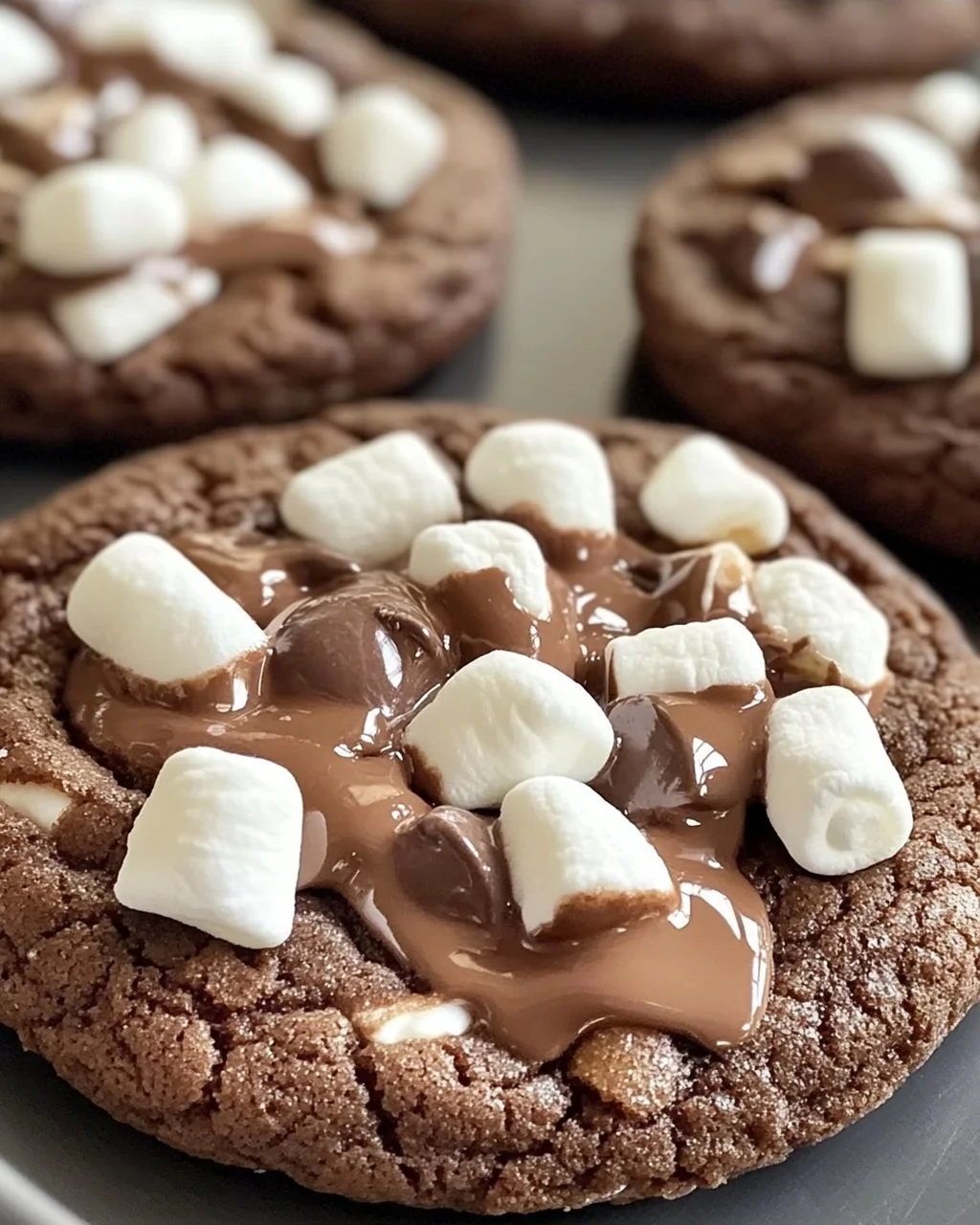 Heiße Schokoladenkekse mit gooey Marshmallows