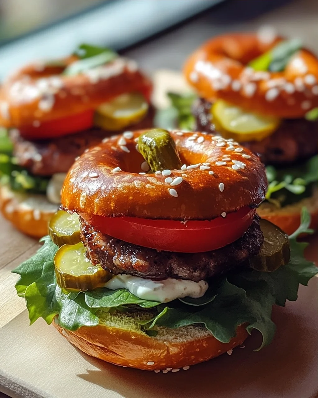 Mini Laugen Burger mit Rinderleberkäse – einfach unwiderstehlich!