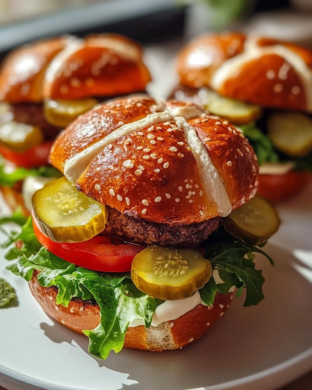 Mini Laugen Burger mit Rinderleberkäse – einfach unwiderstehlich!