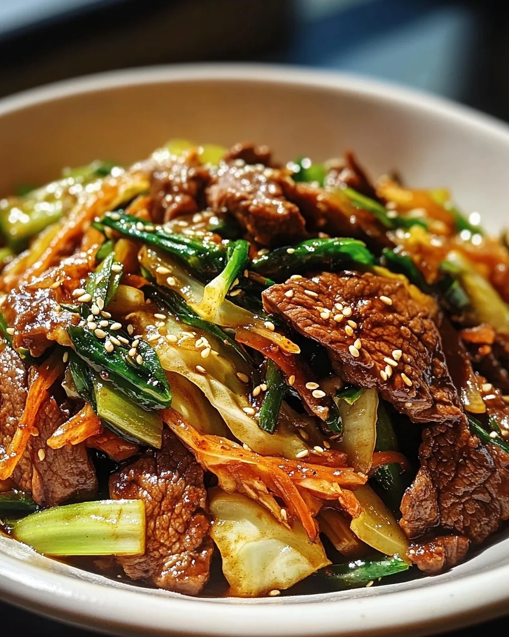 Scharfe Koreanische Rindfleisch-Kohl-Pfanne – Schnell & Lecker