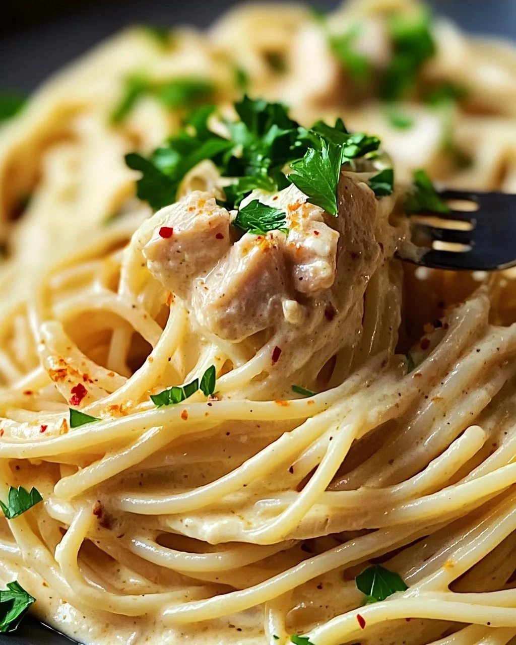Thunfisch-Sahne-Soße mit Spaghetti