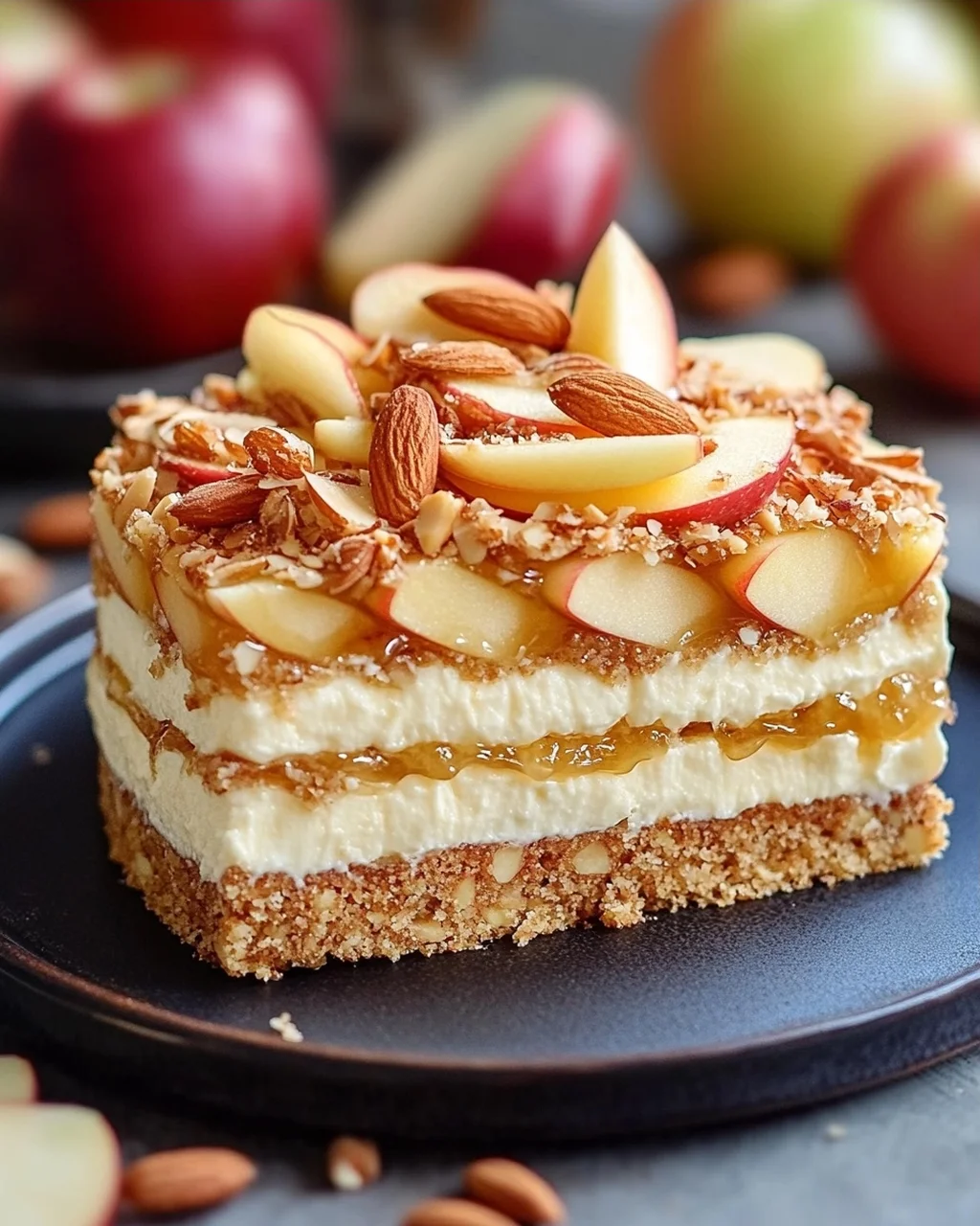Apfel-Mascarpone-Torte mit Mandelboden
