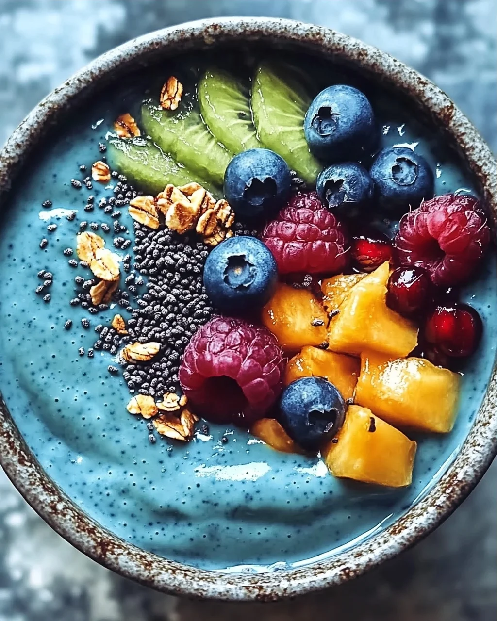 Blauer Majik Matcha Schönheits-Smoothie-Bowl Rezept