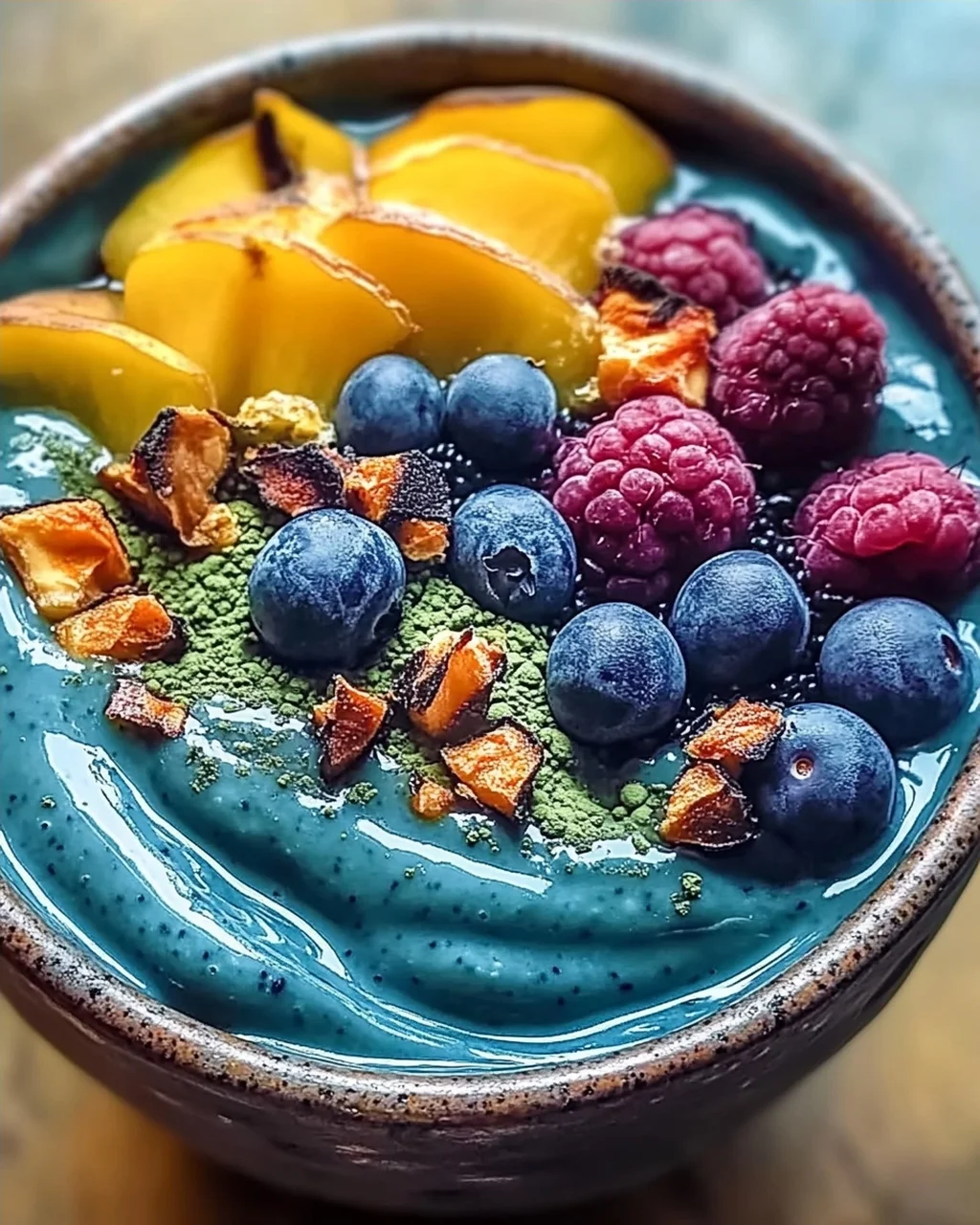 Blauer Majik Matcha Schönheits-Smoothie-Bowl Rezept