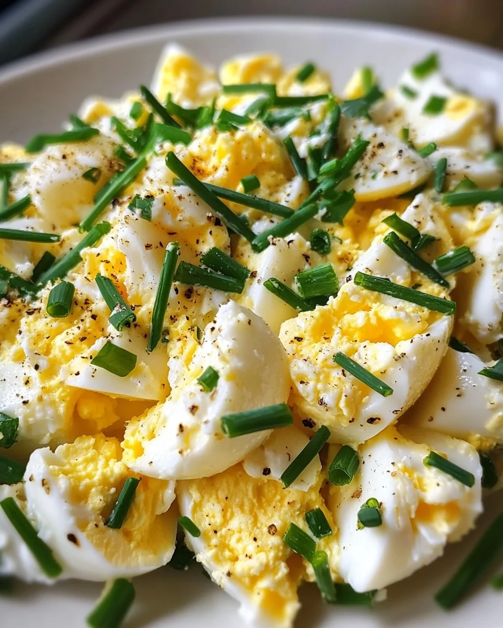 Eiersalat aus körnigem Frischkäse