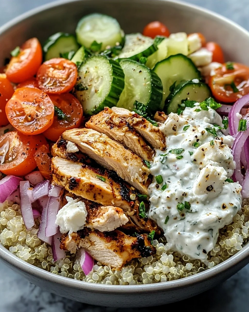 Griechische Chicken Gyro Bowls – Gesund & Lecker Genießen!