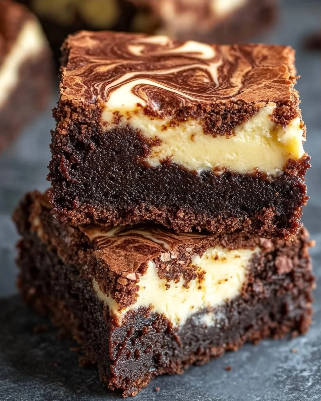 Käsekuchen Brownies mit Frischkäse und Schokolade