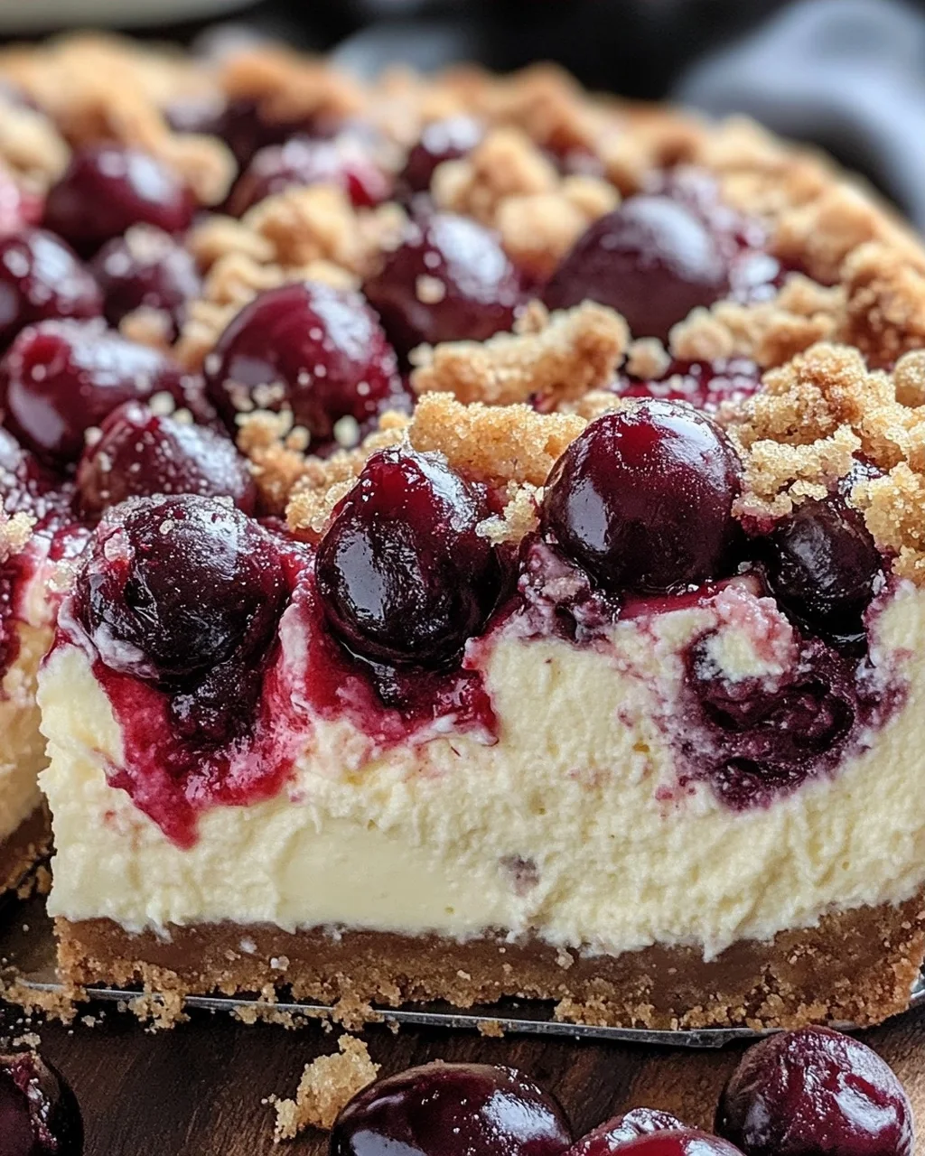 Käsekuchen mit Kirschen