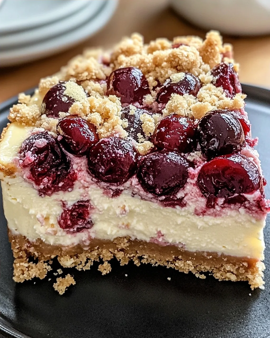 Käsekuchen mit Kirschen