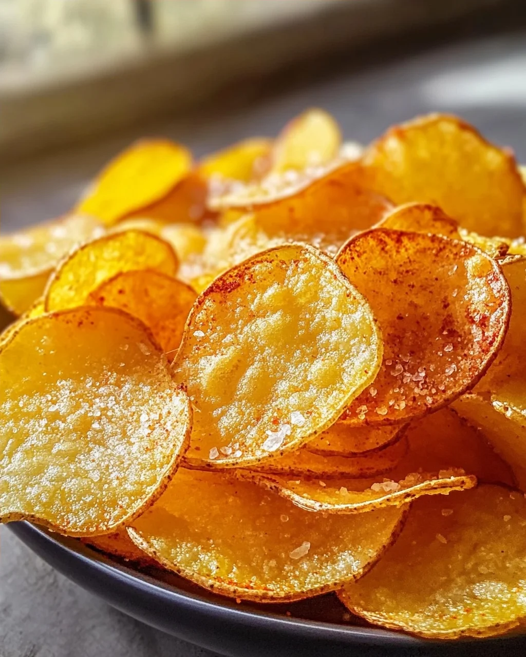 Knusprige Kartoffelchips aus der Heissluftfritteuse Rezept