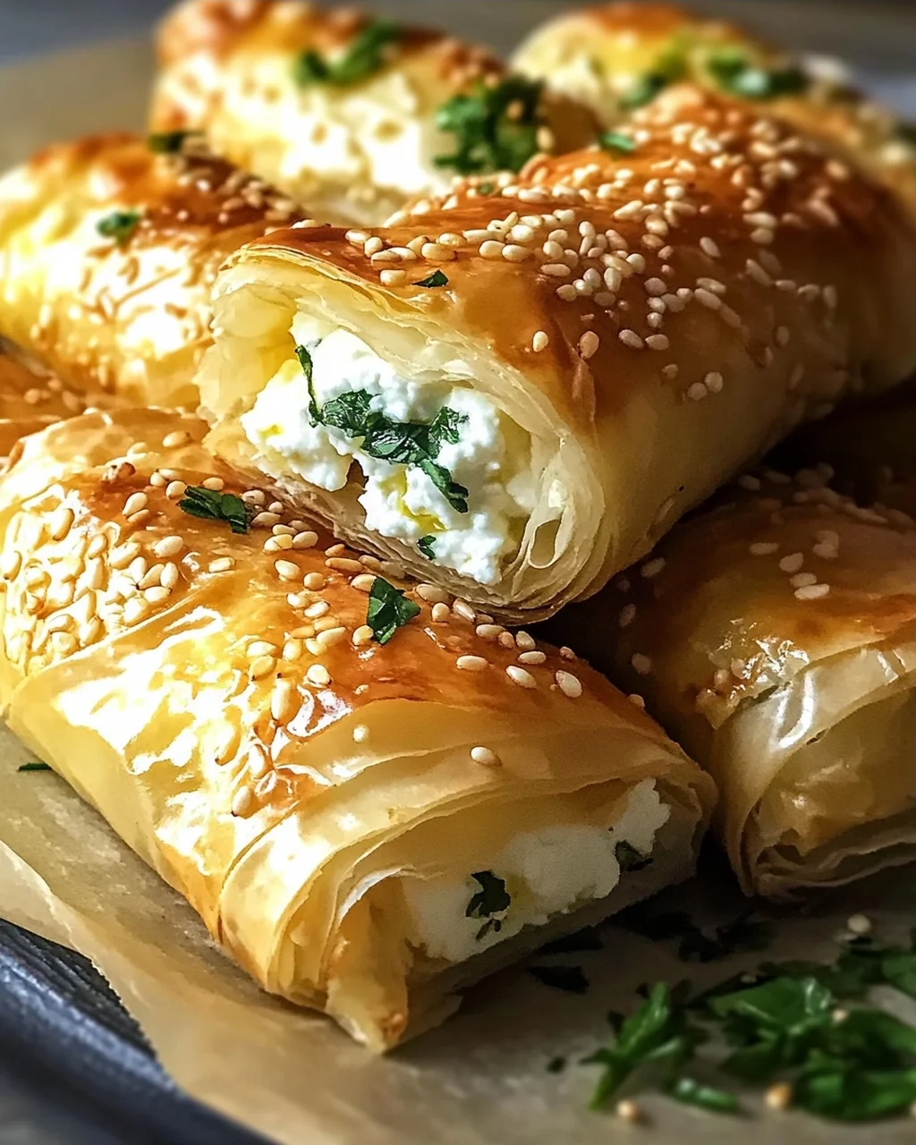 Knusprige Ofen Feta Rollchen - Einfach und Lecker!