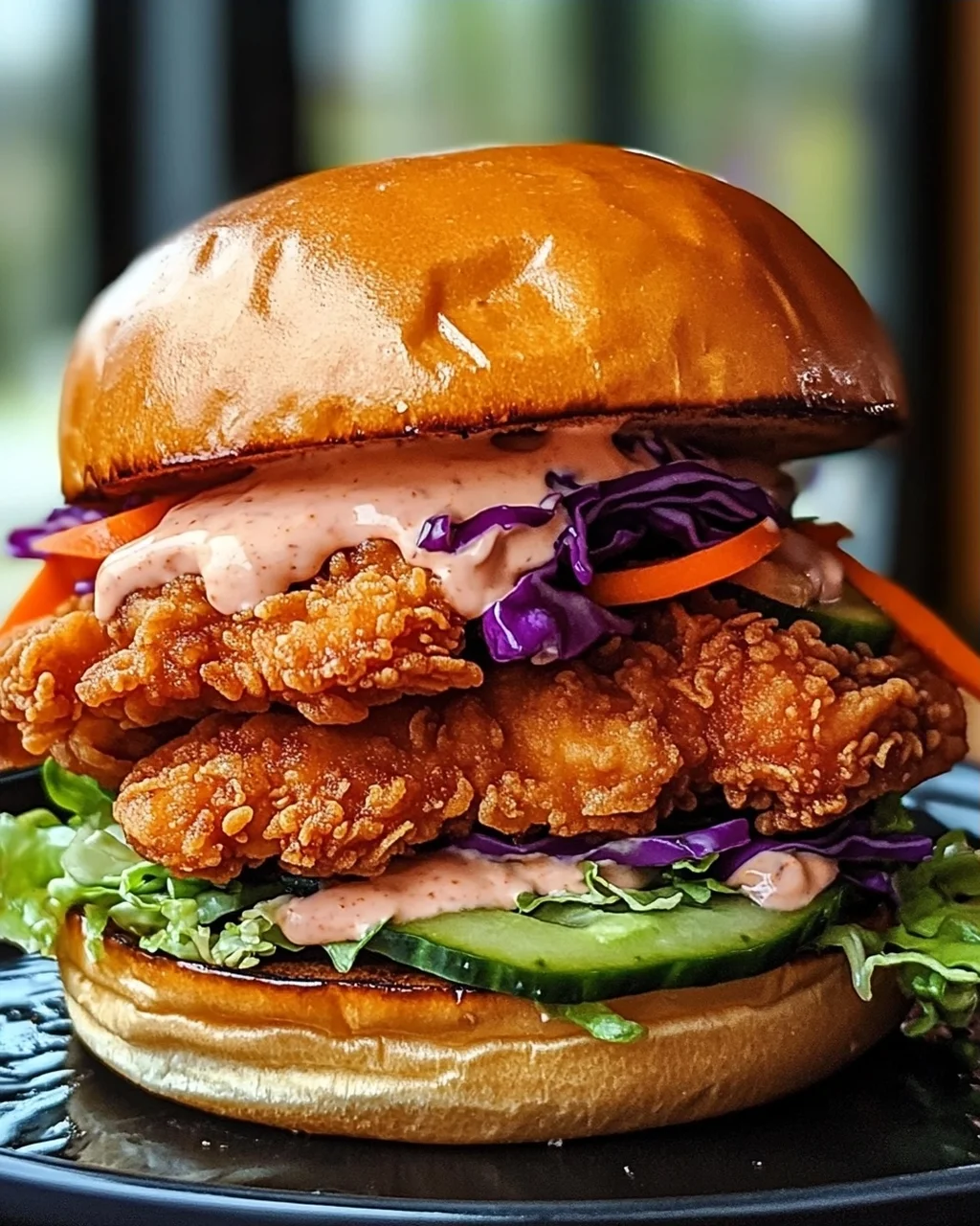Knuspriges Thai Gebratenes Hähnchen Sandwich erleben