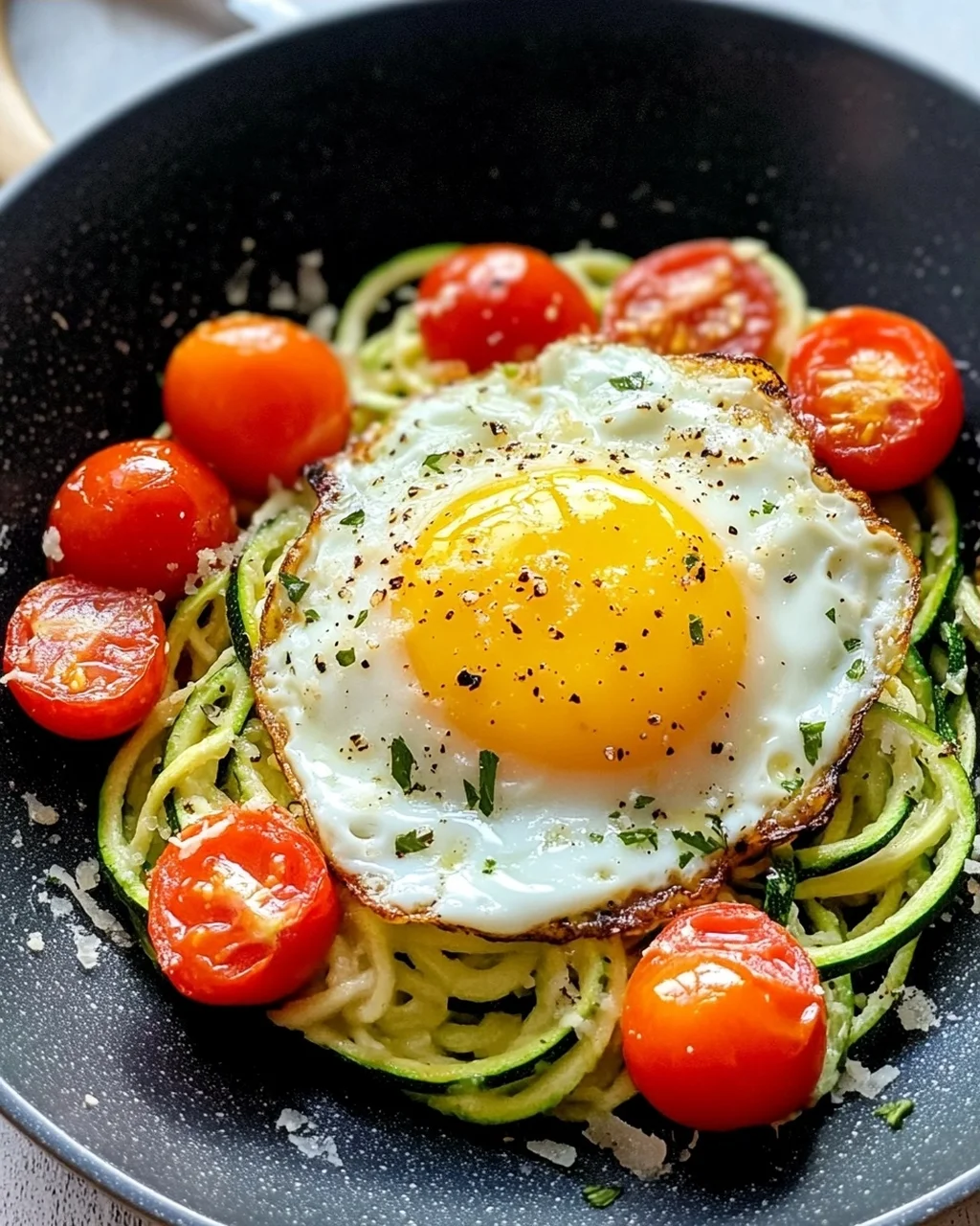 Low Carb Zucchini Nester mit Spiegelei