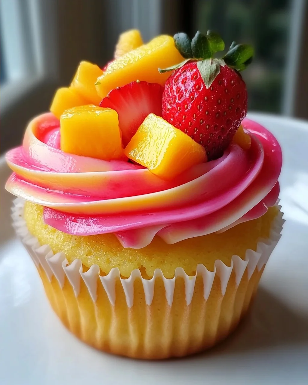 Mango-Erdbeer Sunset Cupcakes: Fruchtiger Sommergenuss!