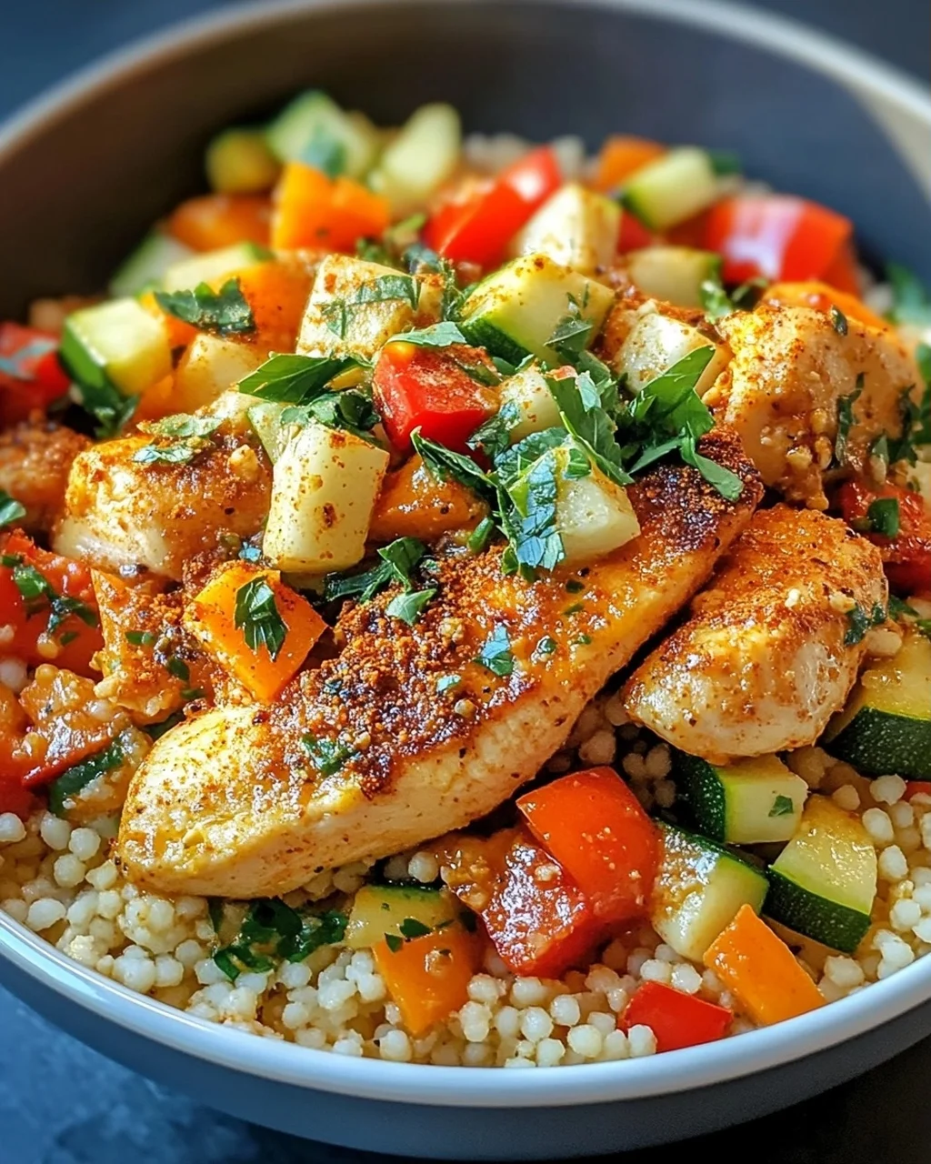 Marokkanische Hühner-Couscous-Schüssel
