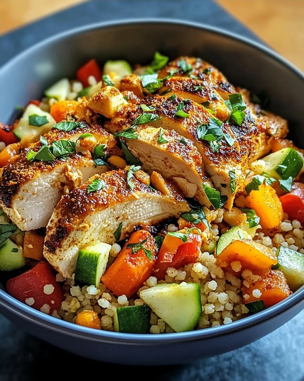 Marokkanische Hühner-Couscous-Schüssel