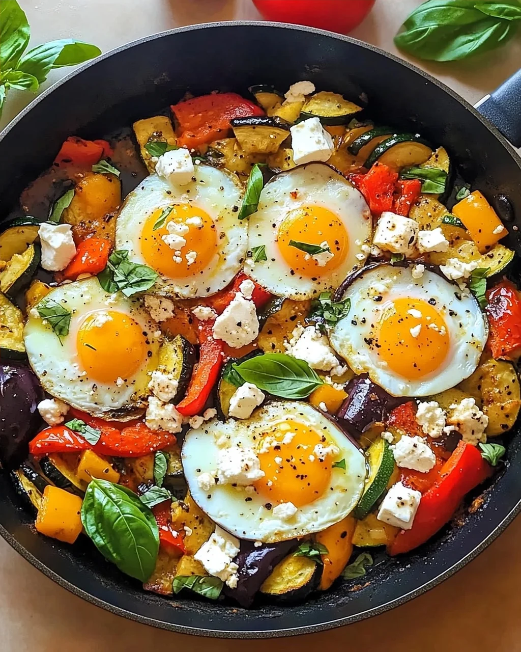 Mediterrane Frühstücks-Pfanne für Energie am Morgen