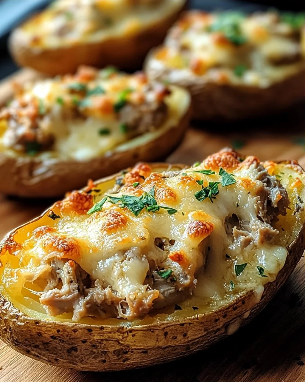 Ofenkartoffeln mit Thunfisch und Käse