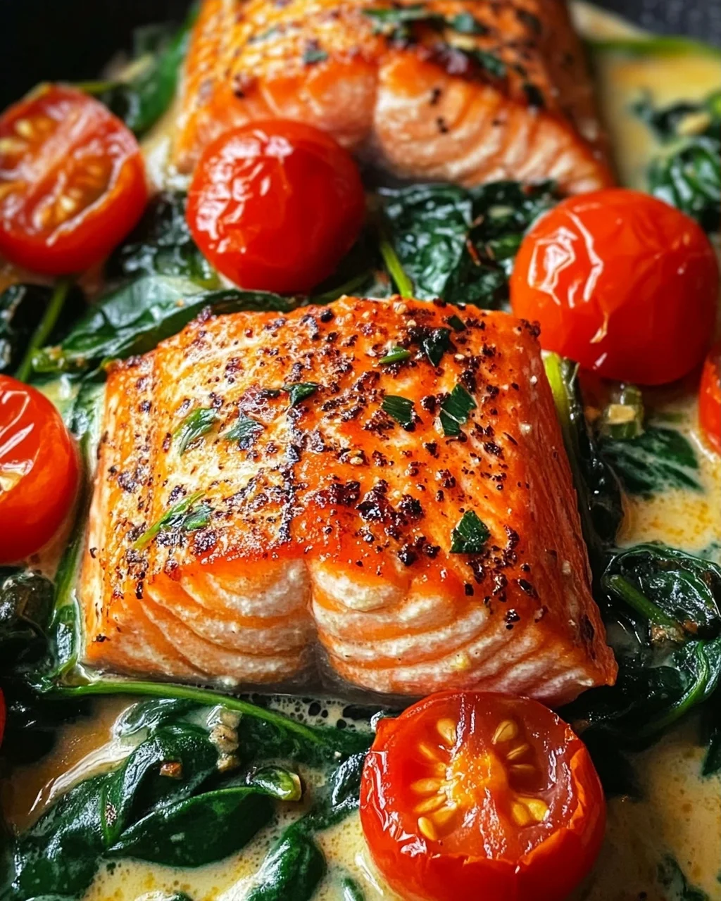 Ofenlachs mit Spinat - schnell & einfach