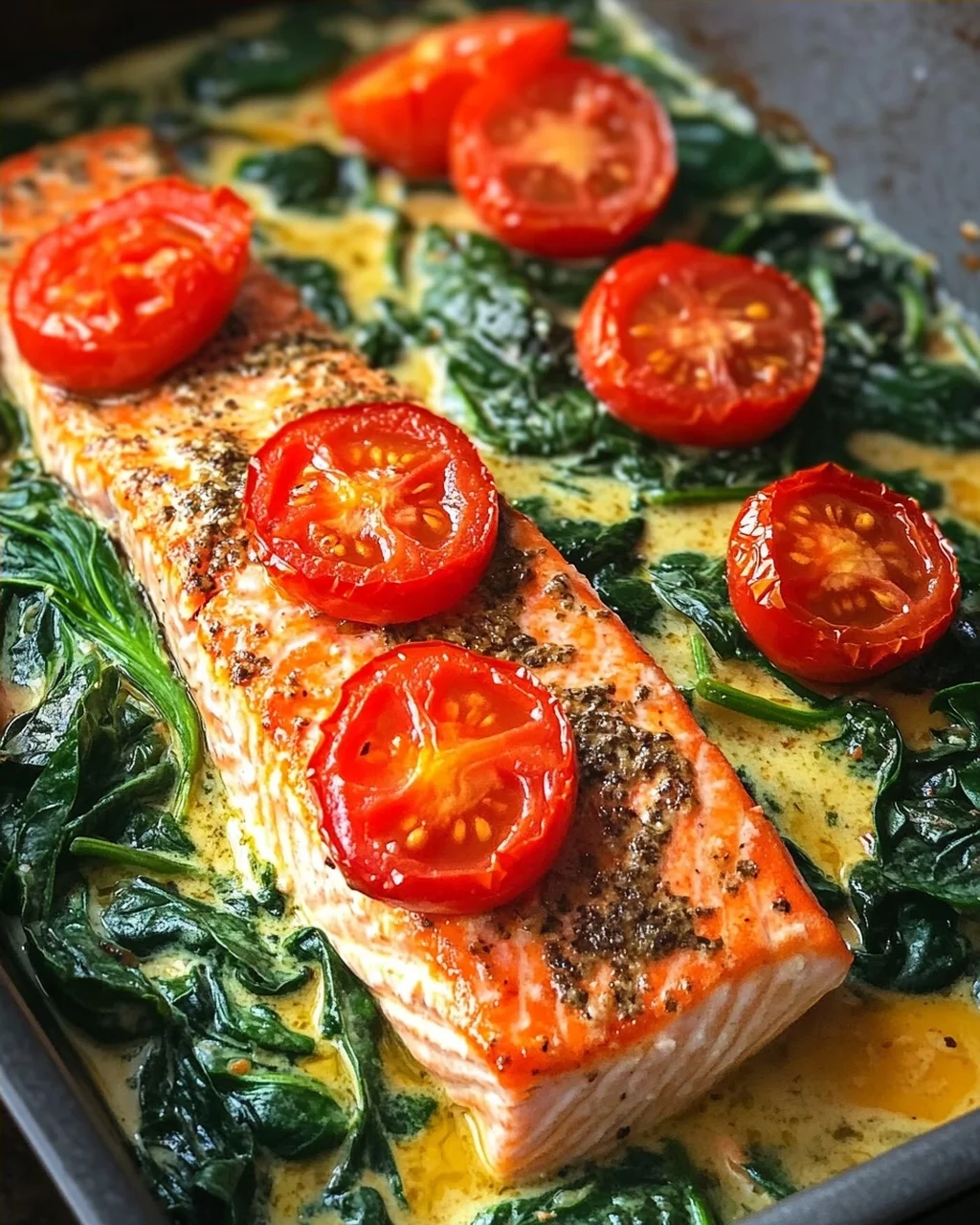 Ofenlachs mit Spinat - schnell & einfach