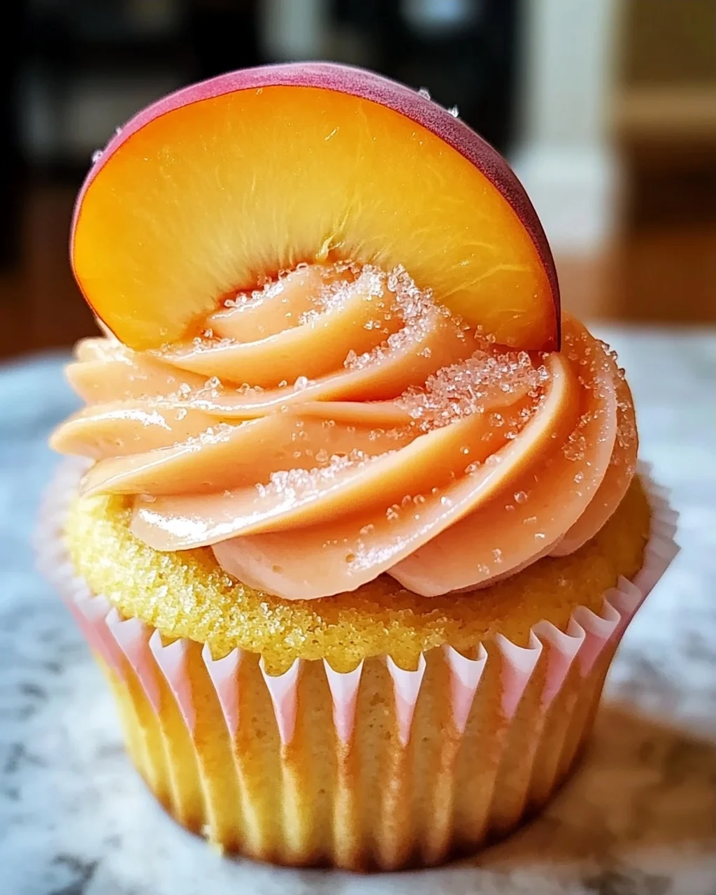 Pfirsich Bellini Cupcakes für festliche Anlässe