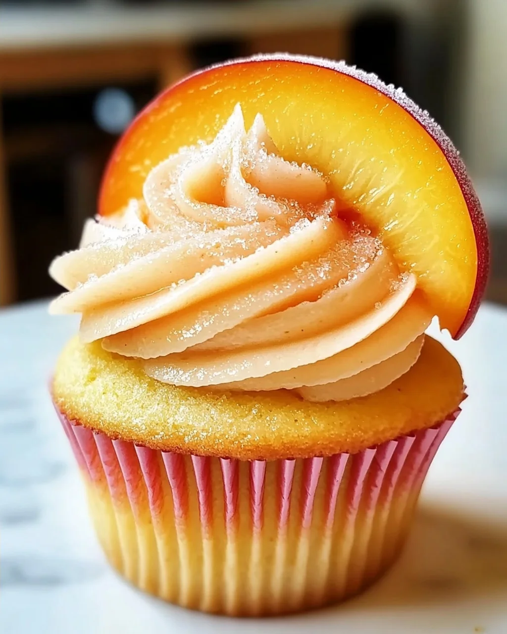 Pfirsich Bellini Cupcakes für festliche Anlässe