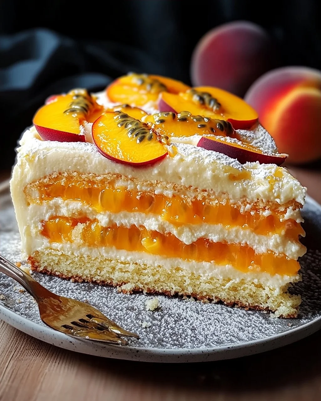 Pfirsich-Maracuja-Torte