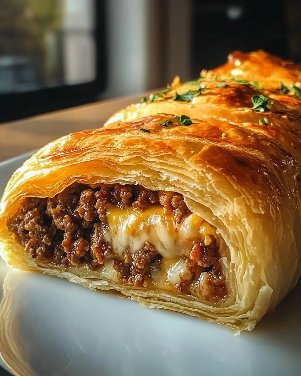Saftige Hackfleisch-Käse-Rolle im Blätterteig – Einfach lecker!