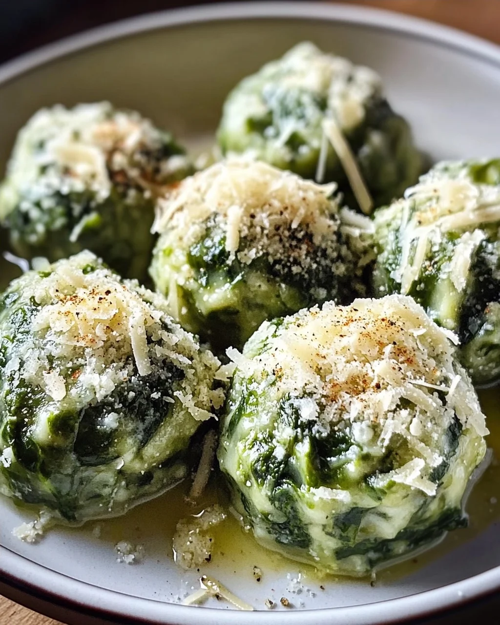 Spinatknödel mit Parmesan
