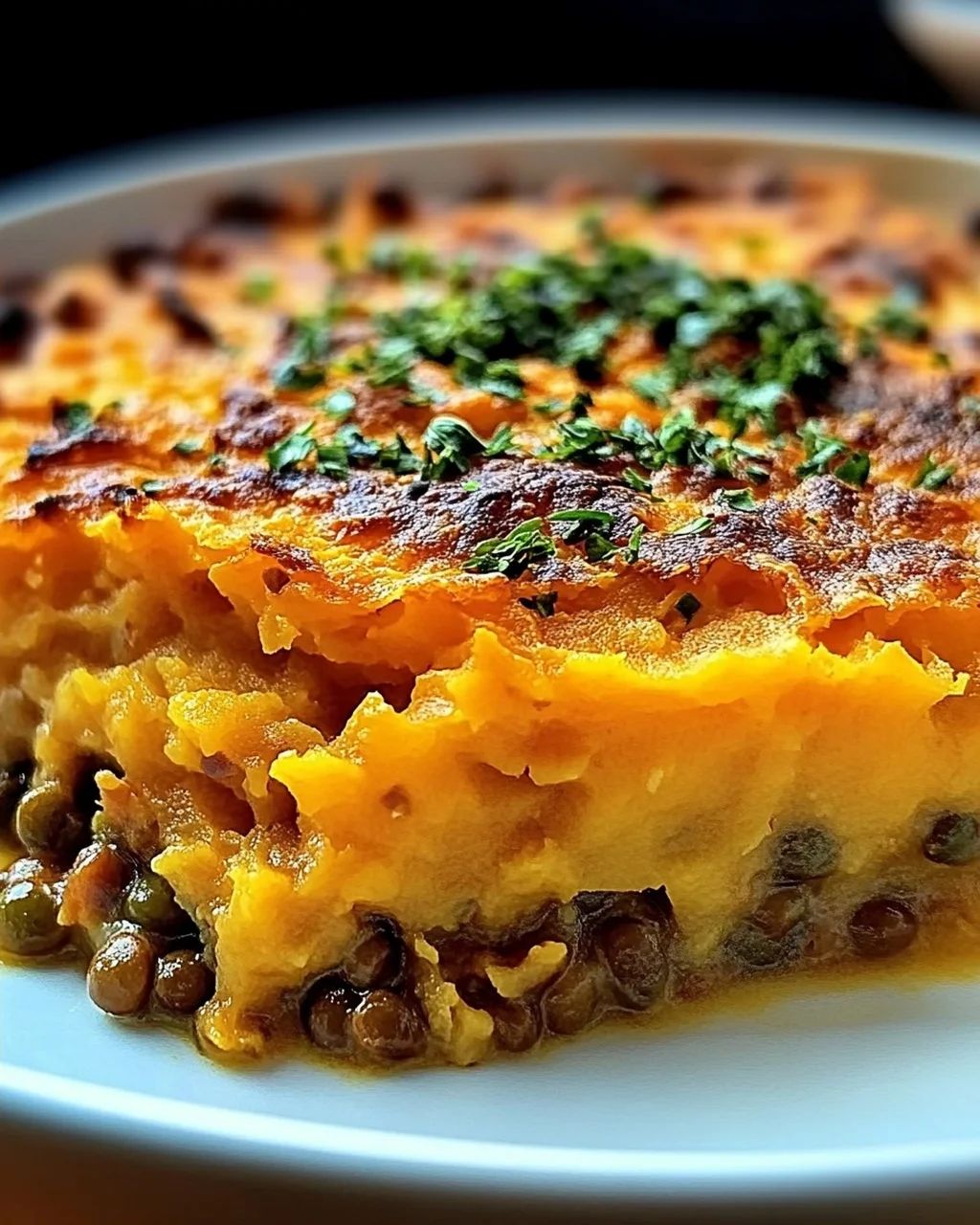 Süßkartoffel- und Linsen-Hirtenkuchen für Veganer