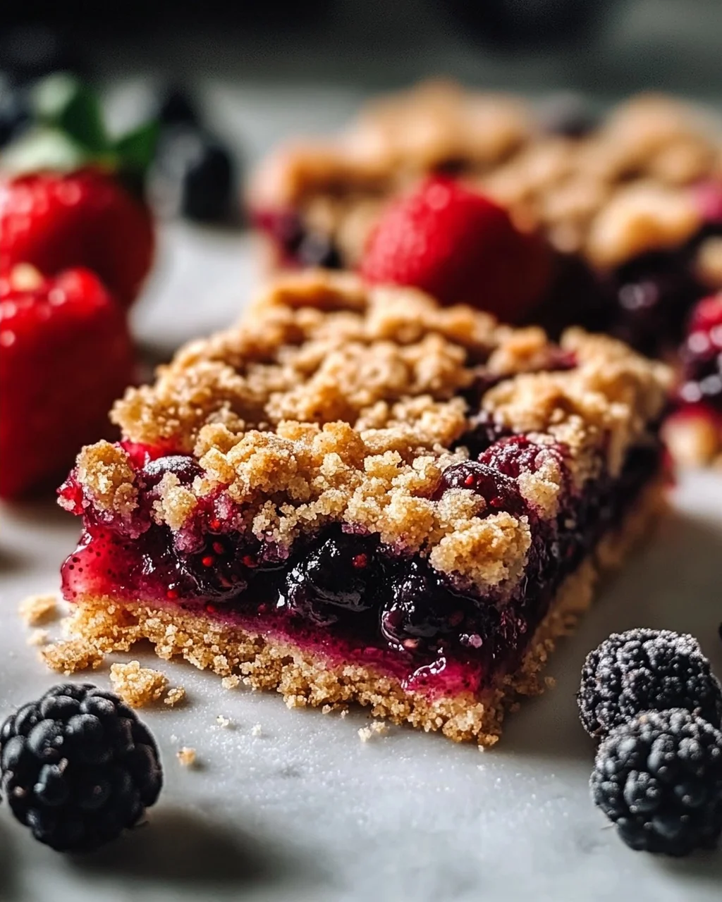 Vegane Beeren-Crumble-Riegel: Fruchtiger Genuss leicht gemacht