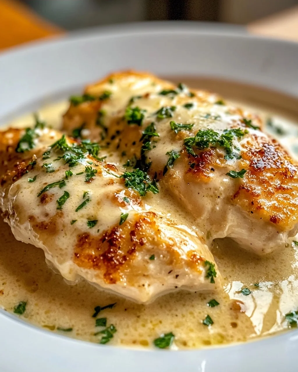 Zartes Hähnchenfilet in cremiger Frischkäse-Parmesan-Soße