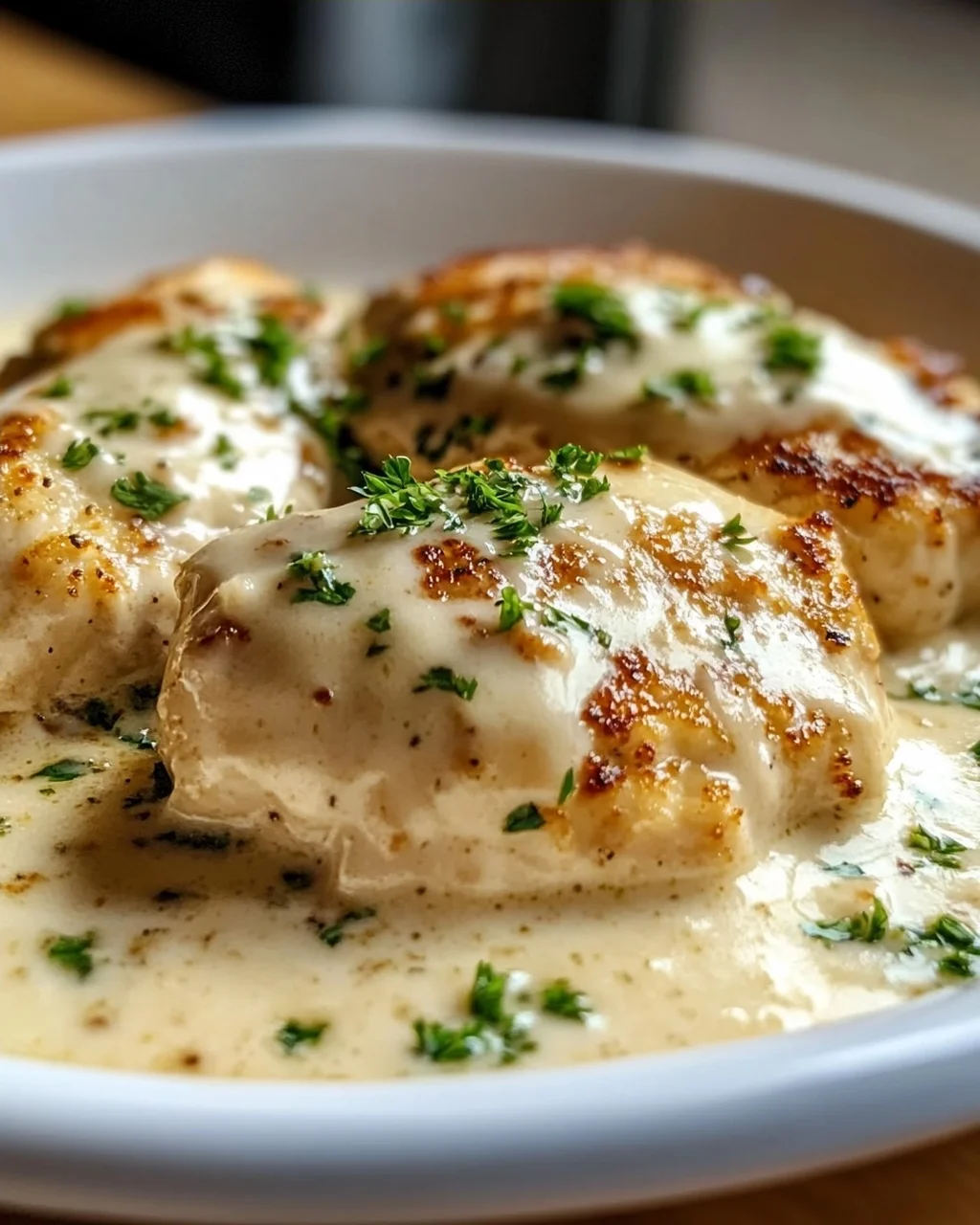 Zartes Hähnchenfilet in cremiger Frischkäse-Parmesan-Soße