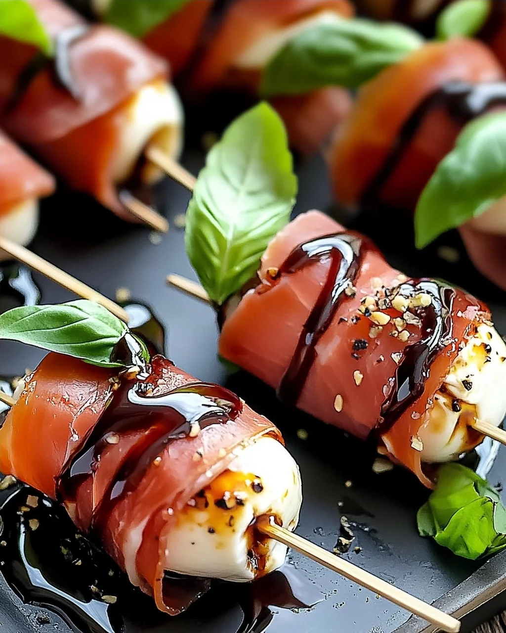 Zartschmelzende Beef Prosciutto Mozzarella Häppchen