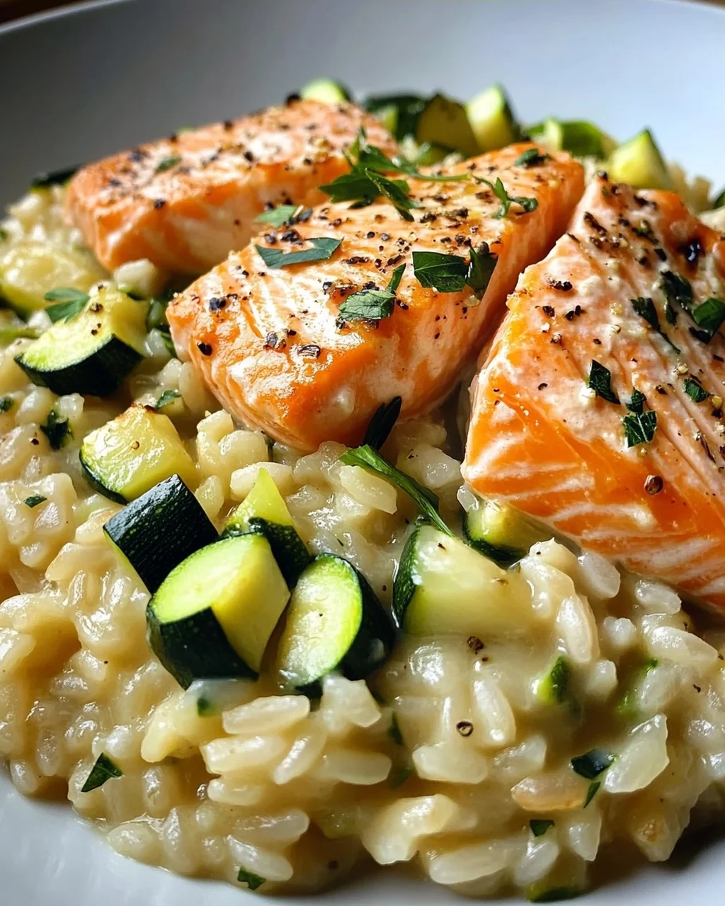 Zucchini-Lachs-Risotto